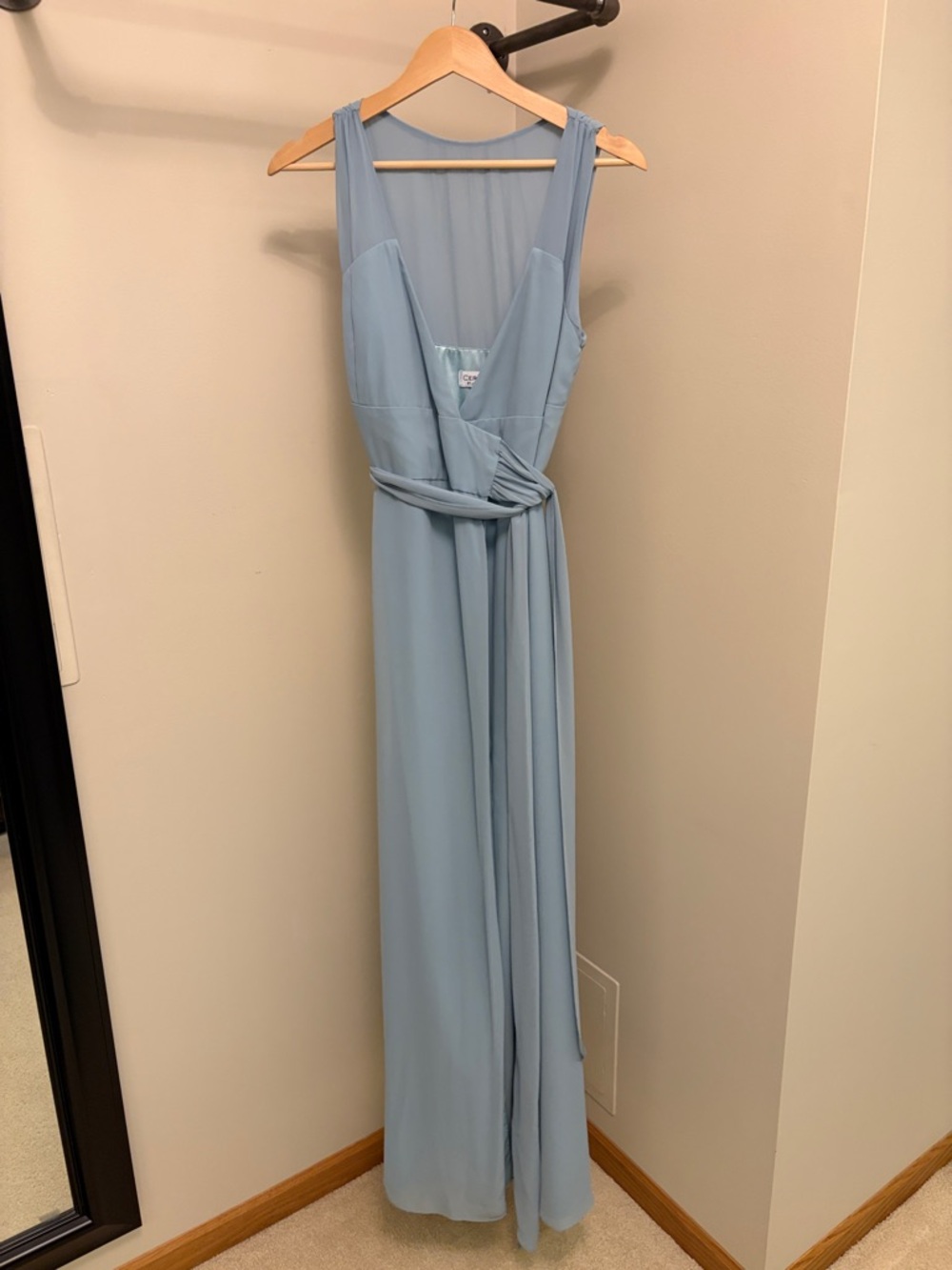 Ceremony by Joanna August Pale Blue Sleeveless Maxi Wrap Dress
